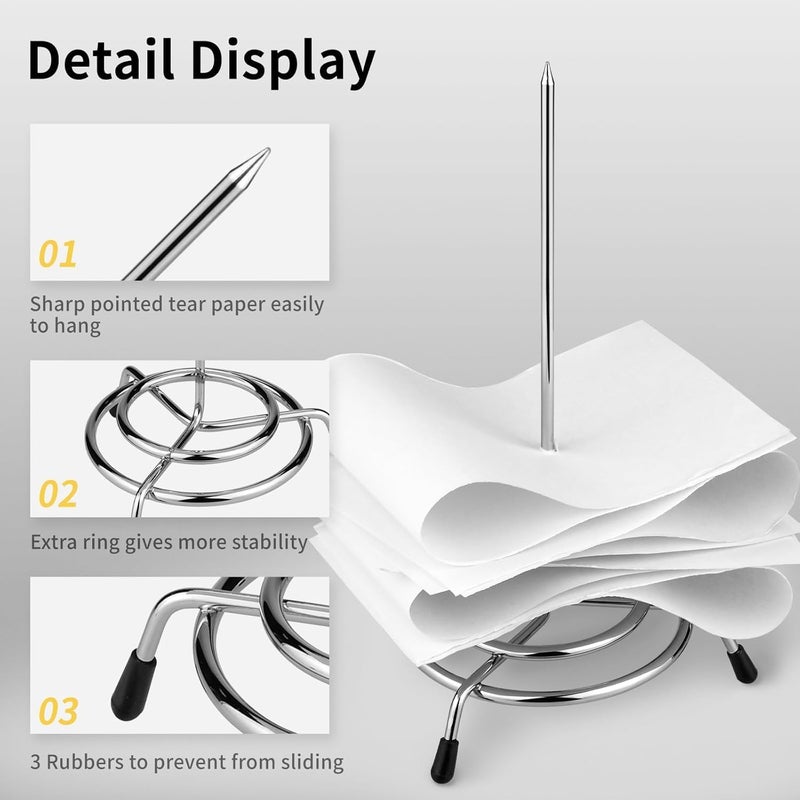 Yncotte Ticket Stabber, 2pcs Check Spindle Receipt Holder Spike for Restaurant Bill Fork, Memo Holder Spike - Image 2